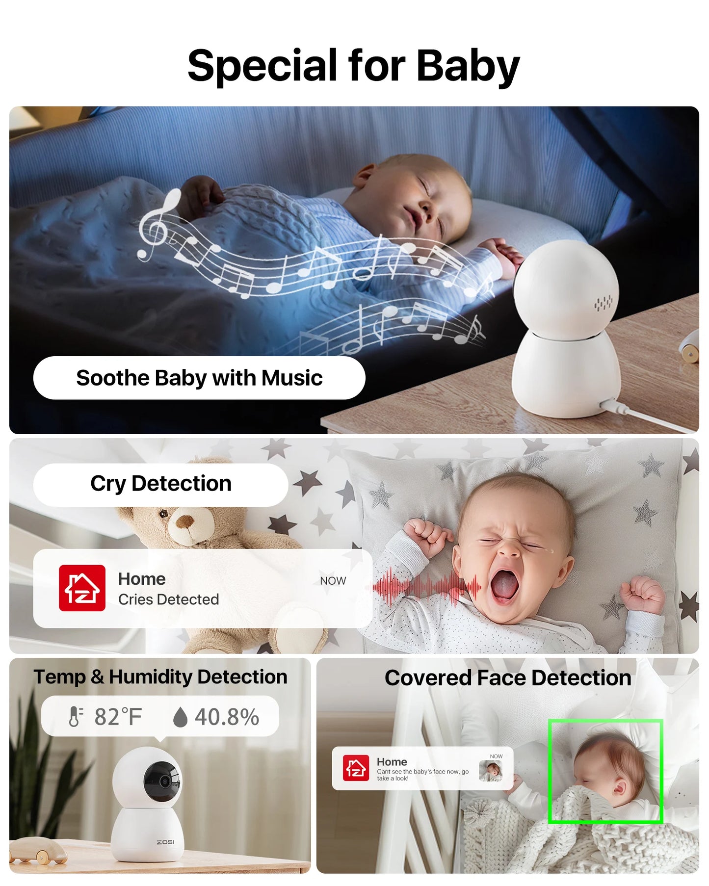 Smart Baby Pet Monitor Auto Track