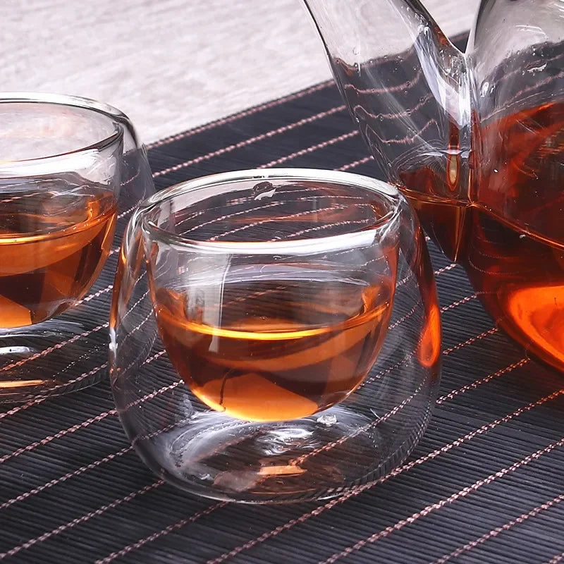 "1L Borosilicate Teapot & 50ml Teacup Set"