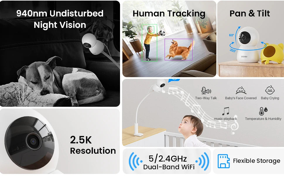 Smart Baby Pet Monitor Auto Track