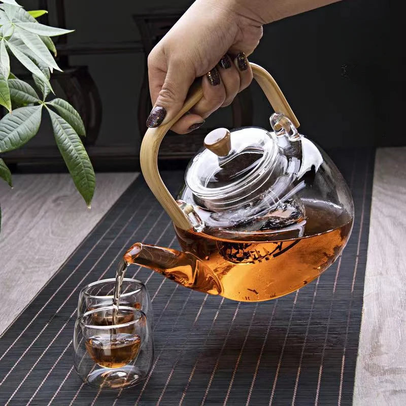"1L Borosilicate Teapot & 50ml Teacup Set"
