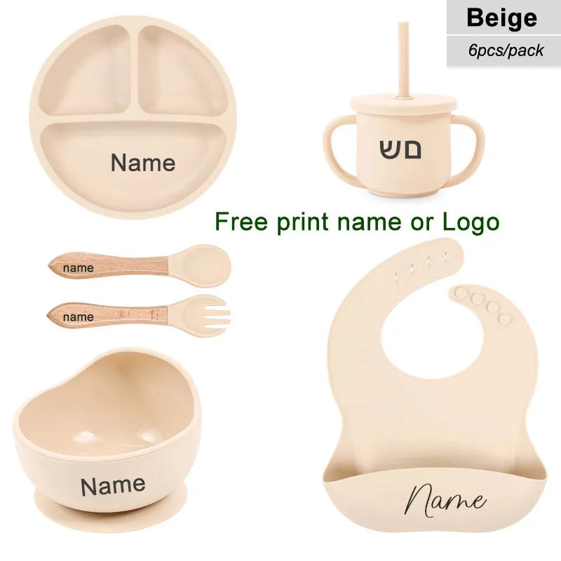 6Pcs Silicone Tableware