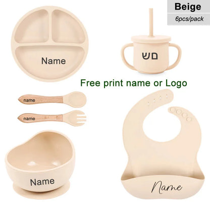6Pcs Silicone Tableware
