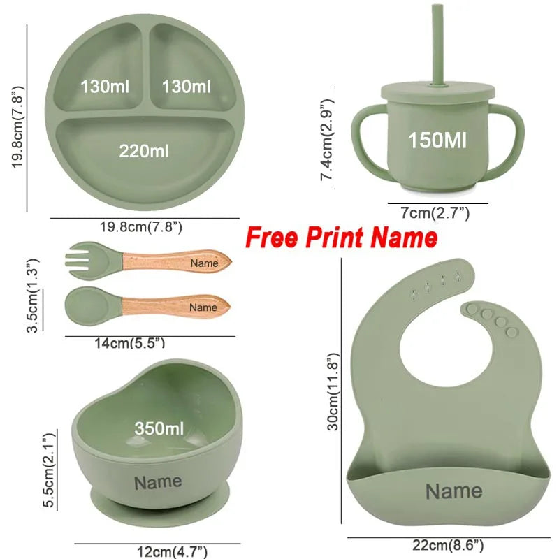 6Pcs Silicone Tableware