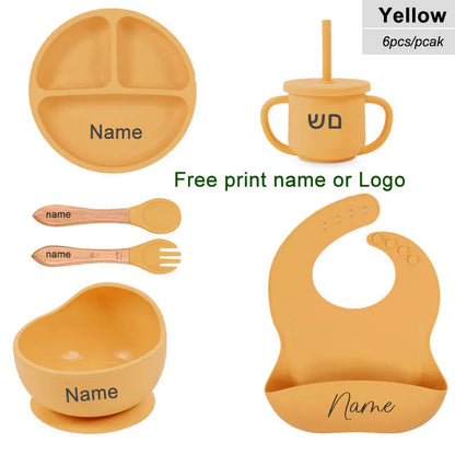6Pcs Silicone Tableware